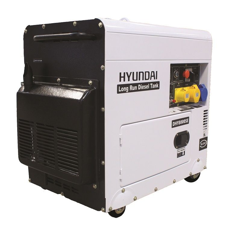 DHY8000SELR Hyundai Silenced Long Run Single Phase Diesel Generator 6kW / 7.5kVA DHY8000SELR Hyundai Silenced Long Run Single Phase Diesel Generator 6kW / 7.5kVA