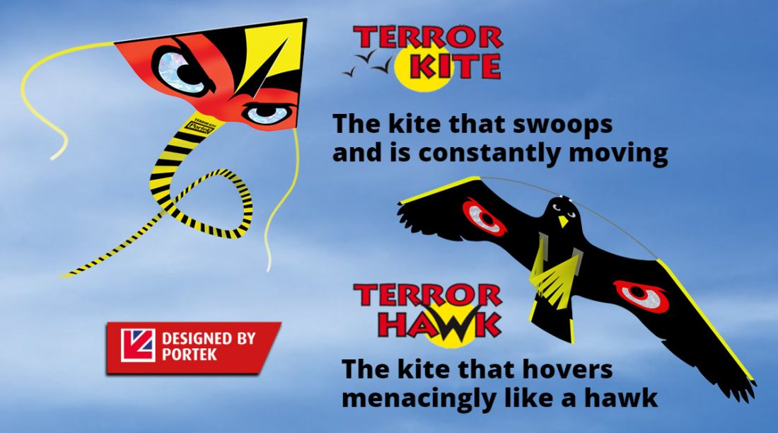 Portek Terror Kite + Terror Hawk Bird Scarer Kit