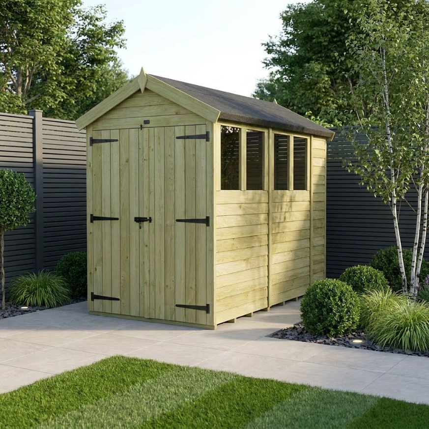 4 x 10 Apex Shed Double Door, With Windows 4 x 10 Apex Shed Double Door, With Windows
