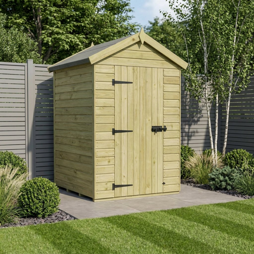 4 x 4 Apex Shed Single Door, No Windows 4 x 4 Apex Shed Single Door, No Windows