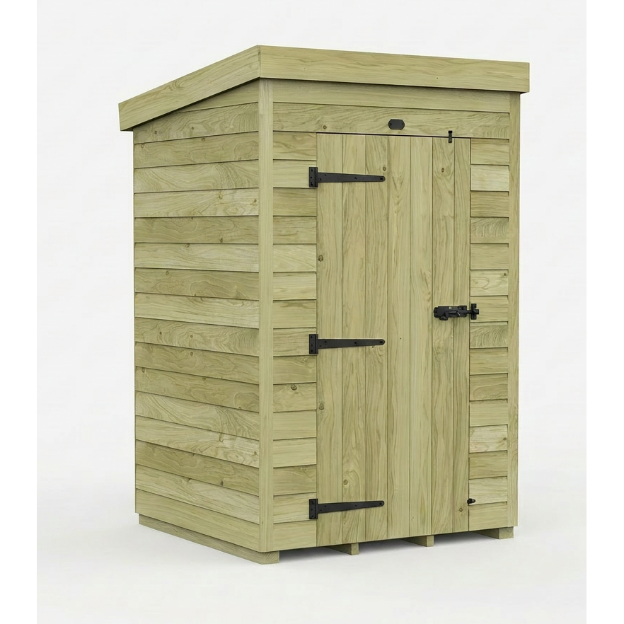 4 x 4 Pent Shed Single Door, With Windows 4 x 4 Pent Shed Single Door, With Windows