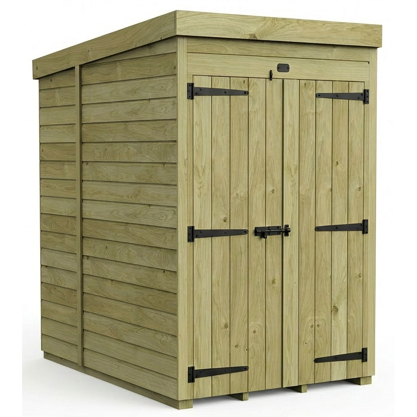 4 x 5 Pent Shed Double Door, No Windows 4 x 5 Pent Shed Double Door, No Windows