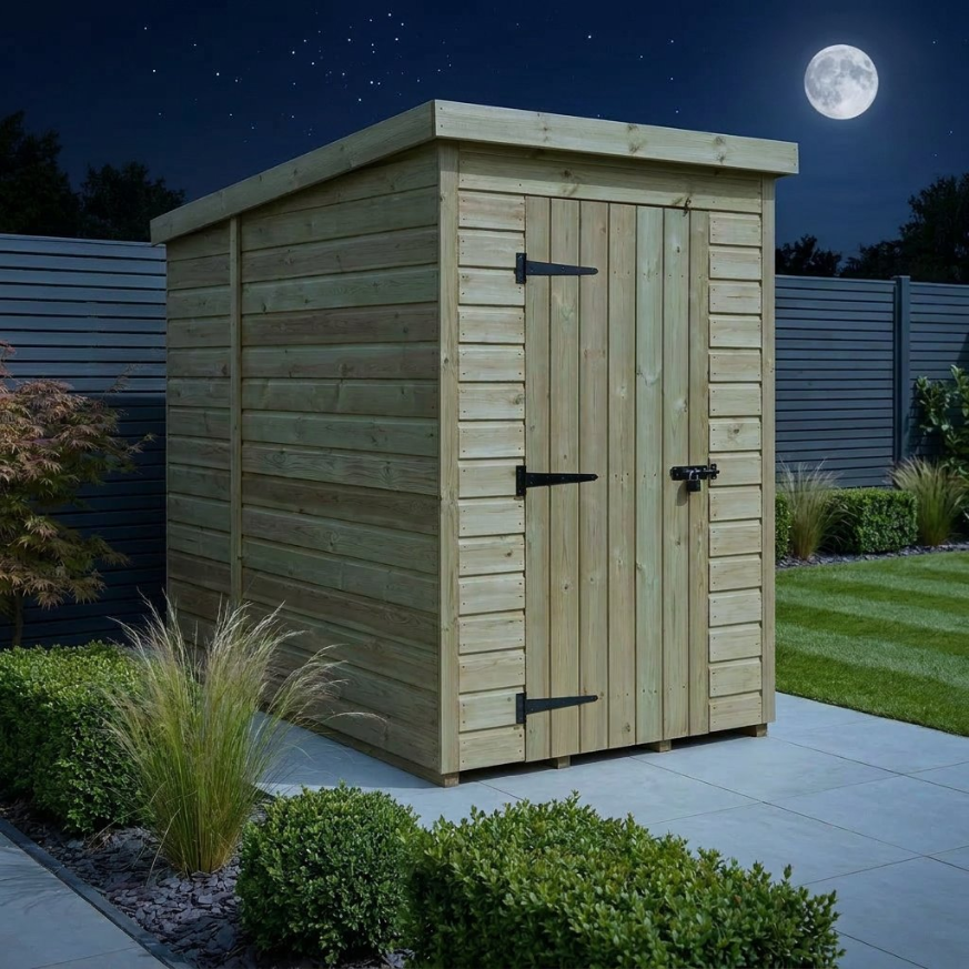 4 x 6 Pent Shed Single Door, No Windows 4 x 6 Pent Shed Single Door, No Windows