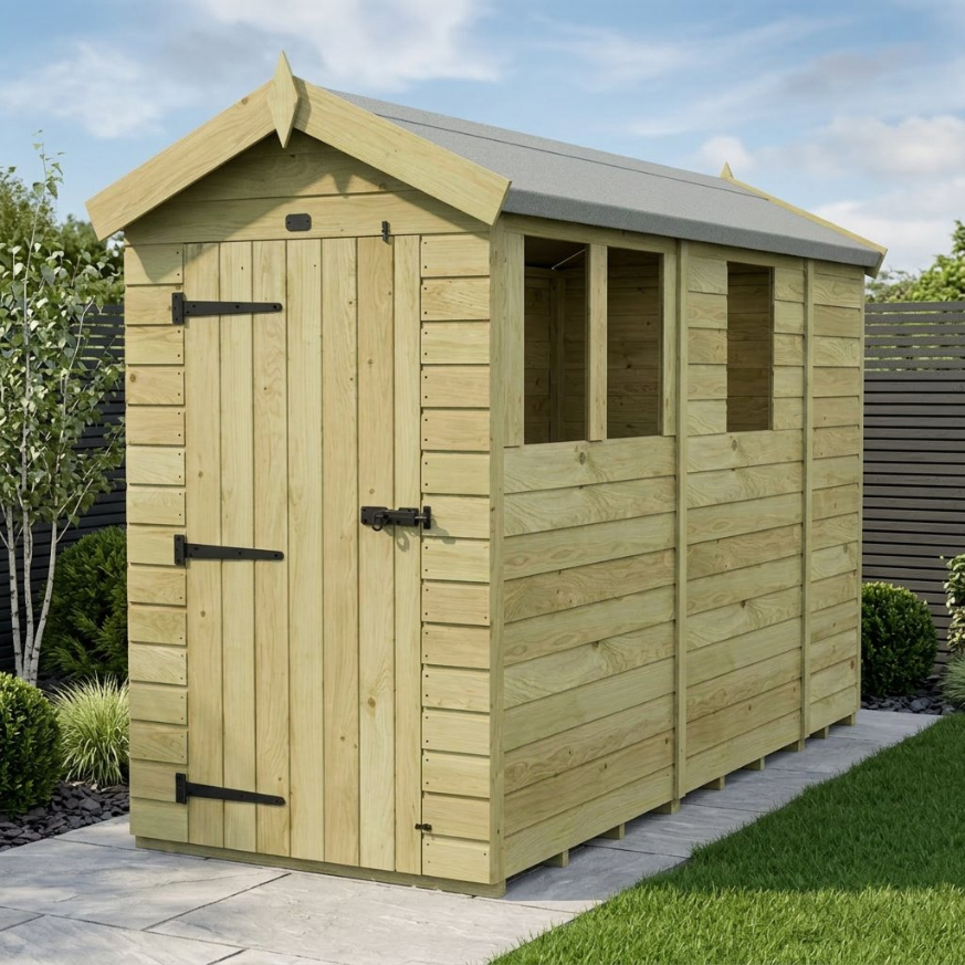 4 x 9 Apex Shed Single Door, With Windows 4 x 9 Apex Shed Single Door, With Windows