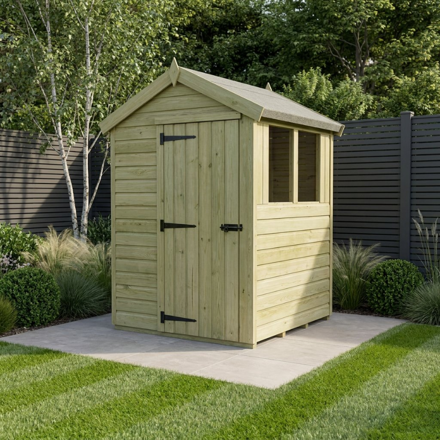 5 x 4 Apex Shed Single Door, With Windows 5 x 4 Apex Shed Single Door, With Windows