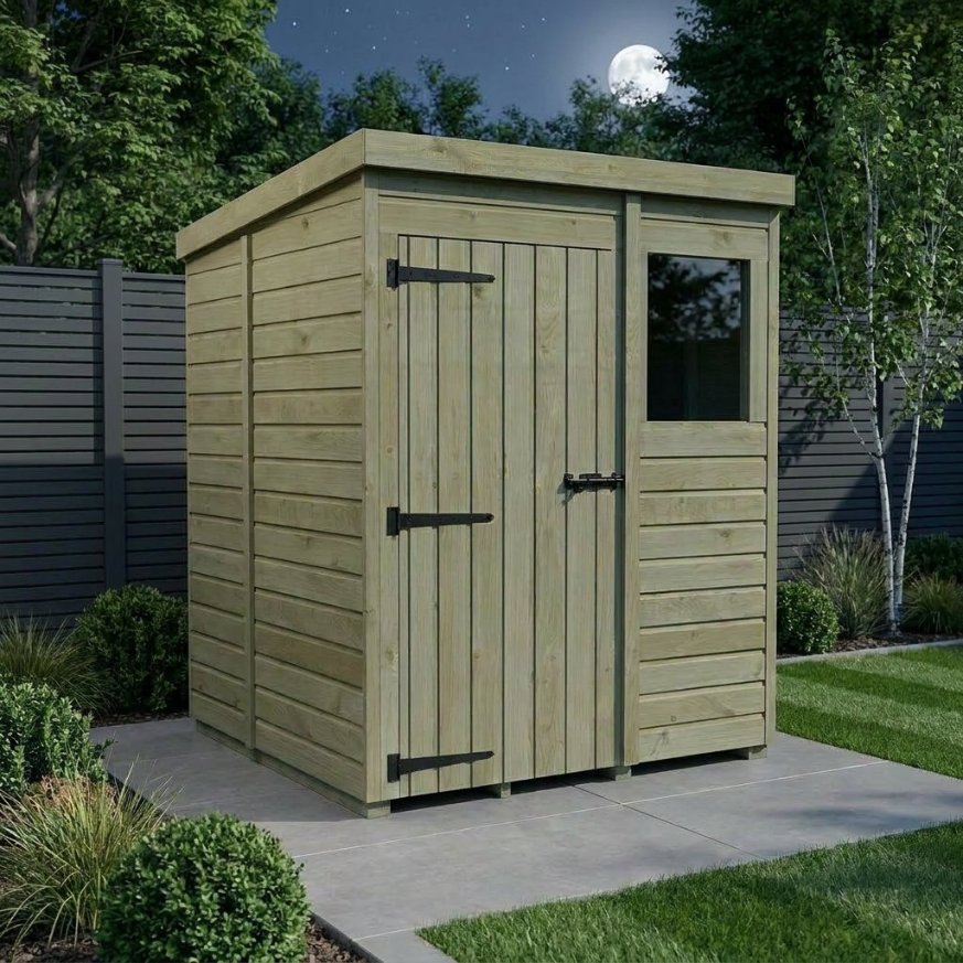 5 x 5 Pent Shed Single Door, With Windows 5 x 5 Pent Shed Single Door, With Windows