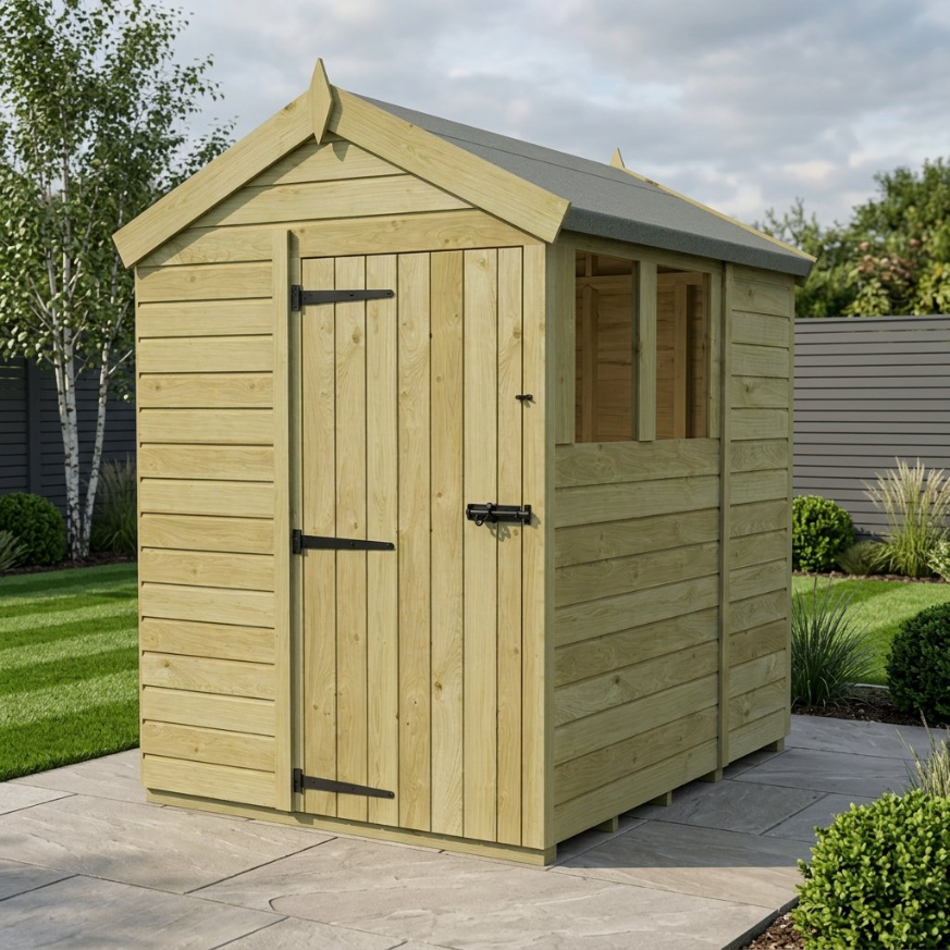 5 x 6 Apex Shed Single Door, With Windows 5 x 6 Apex Shed Single Door, With Windows