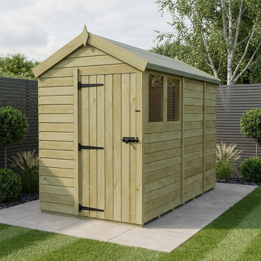 5 x 9 Apex Shed Single Door, With Windows
