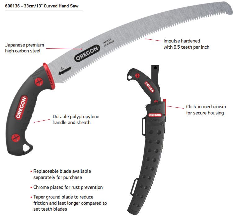 Oregon Japanese Arborist Curved Hand Pruning Saw 33cm Oregon Japanese Arborist Curved Hand Pruning Saw 33cm
