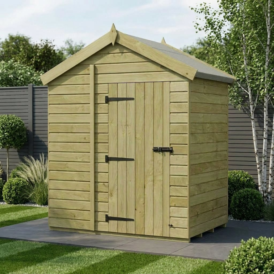 6 x 4 Apex Shed Single Door, No Windows 6 x 4 Apex Shed Single Door, No Windows
