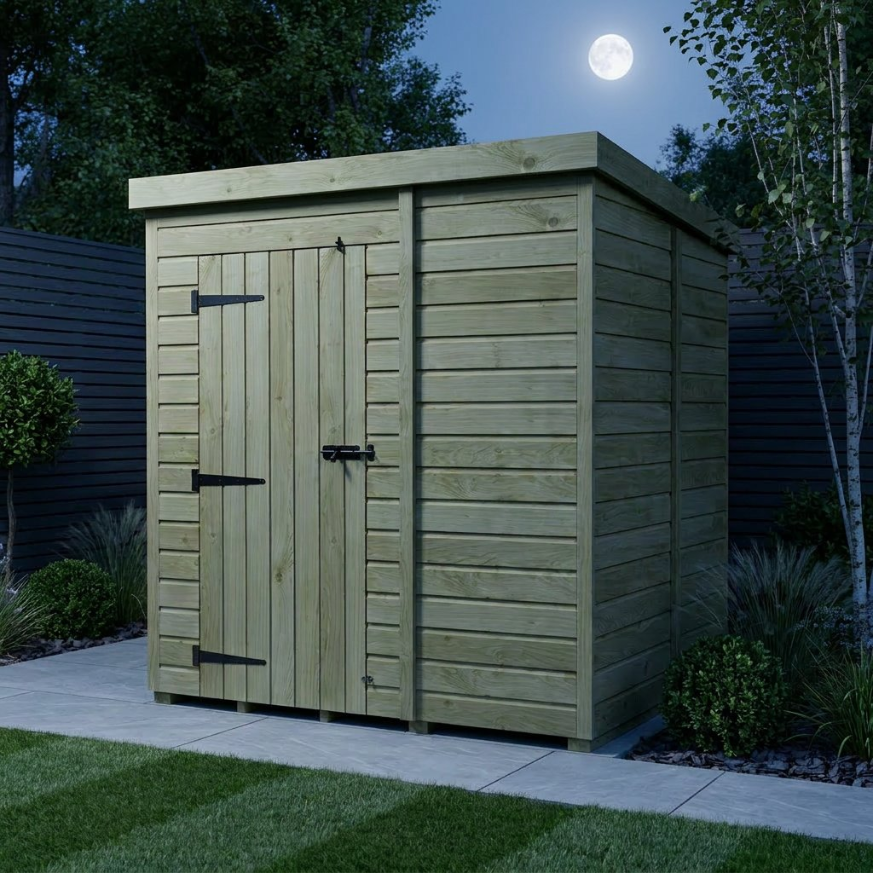 6 x 5 Pent Shed Single Door, No Windows 6 x 5 Pent Shed Single Door, No Windows