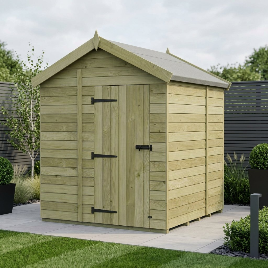6 x 6 Apex Shed Single Door, No Windows 6 x 6 Apex Shed Single Door, No Windows
