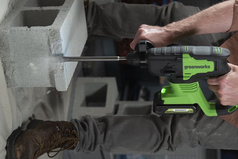 Greenworks GD24SDS1 24V 1.2J Brushless Hammer Drill (Tool Only) Greenworks GD24SDS1 24V 1.2J Brushless Hammer Drill (Tool Only)
