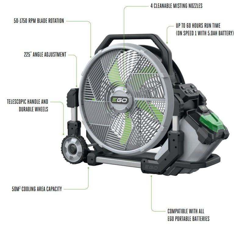 Ego Cordless Misting Fan FN1800E - Bare Tool Ego Cordless Misting Fan FN1800E - Bare Tool