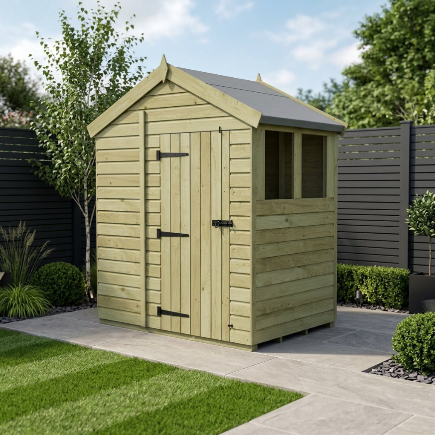 7 x 4 Apex Shed Single Door, With Windows 7 x 4 Apex Shed Single Door, With Windows