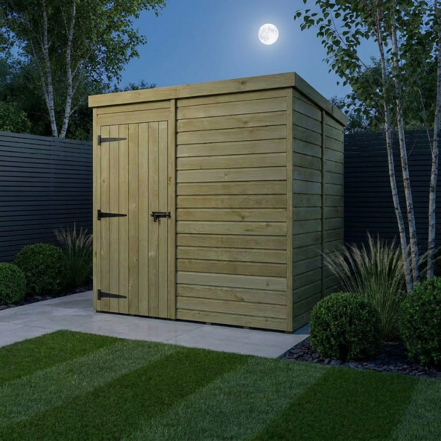 7 x 5 Pent Shed Single Door, No Windows