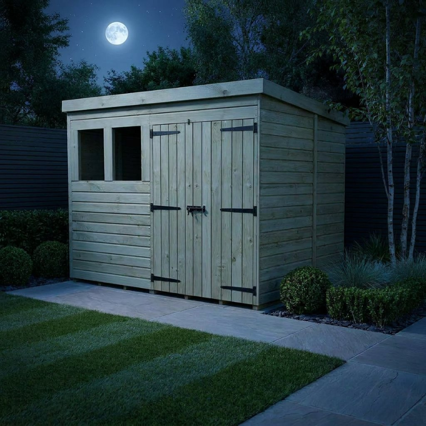 7 x 6 Pent Shed Double Door, With Windows 7 x 6 Pent Shed Double Door, With Windows