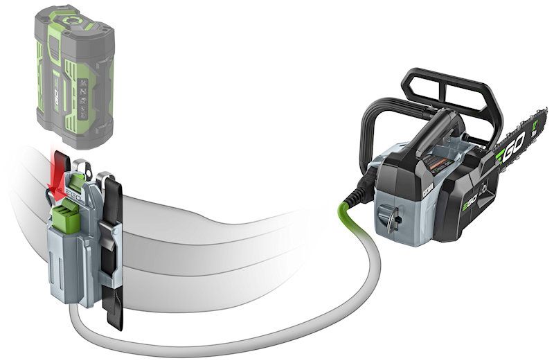 EGO CSX3000 Professional Cordless Top Handle Chainsaw 30cm + Belt Harness & Cable EGO CSX3000 Professional Cordless Top Handle Chainsaw 30cm + Belt Harness & Cable