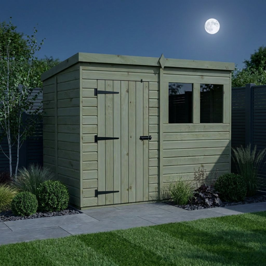8 x 5 Pent Shed Single Door, With Windows 8 x 5 Pent Shed Single Door, With Windows