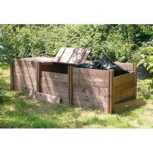 Classic Triple Wooden Compost Bins Classic Triple Wooden Compost Bins