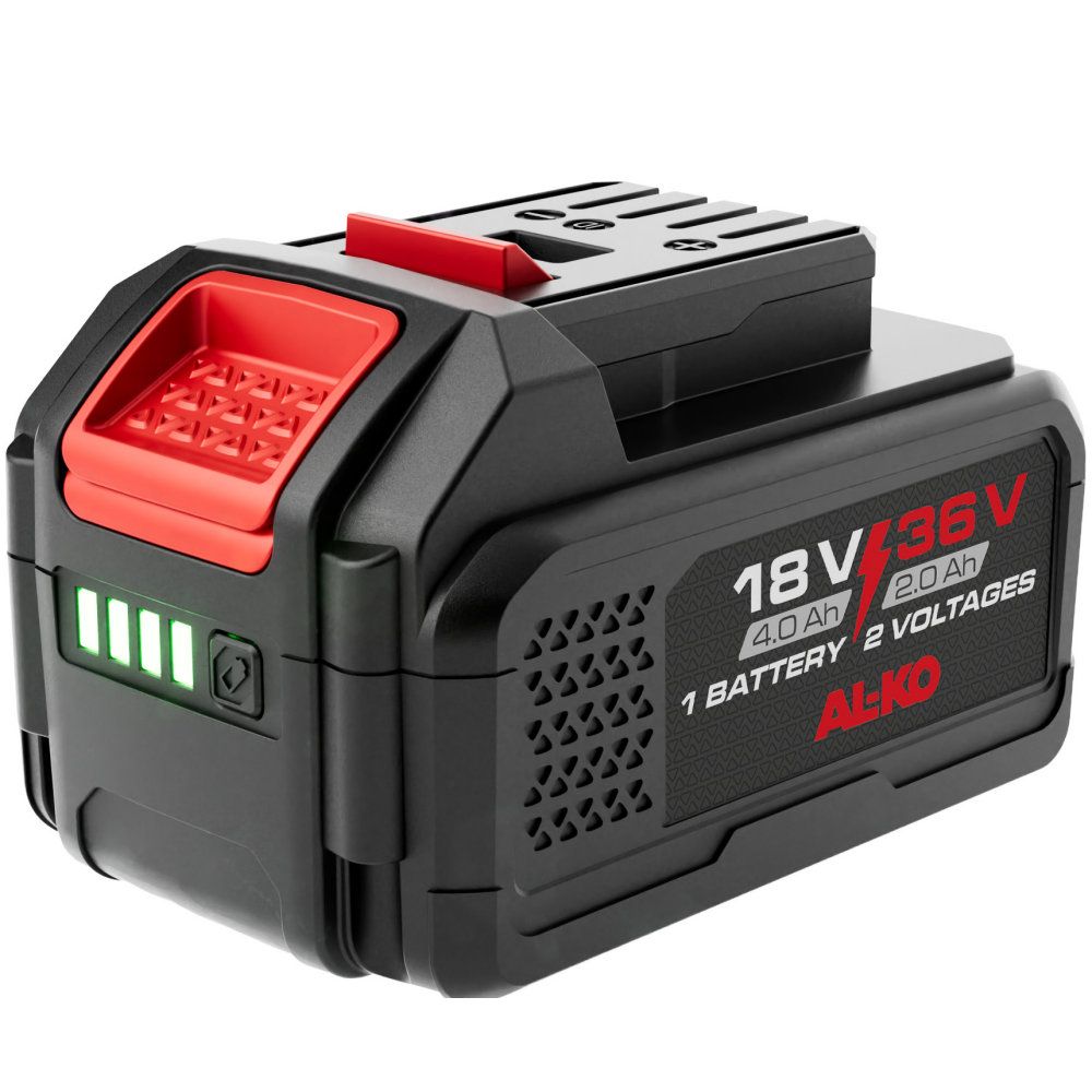 AL-KO 18V / 36V Dual Voltage B75.6 Li Battery (4.0Ah / 2.0Ah) -New 2026 AL-KO 18V / 36V Dual Voltage B75.6 Li Battery (4.0Ah / 2.0Ah) -New 2026