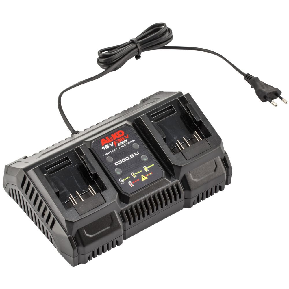 AL-KO 18V / 36V Dual Voltage C300.6 Li Double Fast Charger AL-KO 18V / 36V Dual Voltage C300.6 Li Double Fast Charger