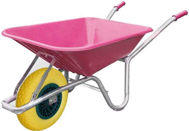 Polypropylene Barrow with Flatproof Tyre 90L - Pink Polypropylene Barrow with Flatproof Tyre 90L - Pink