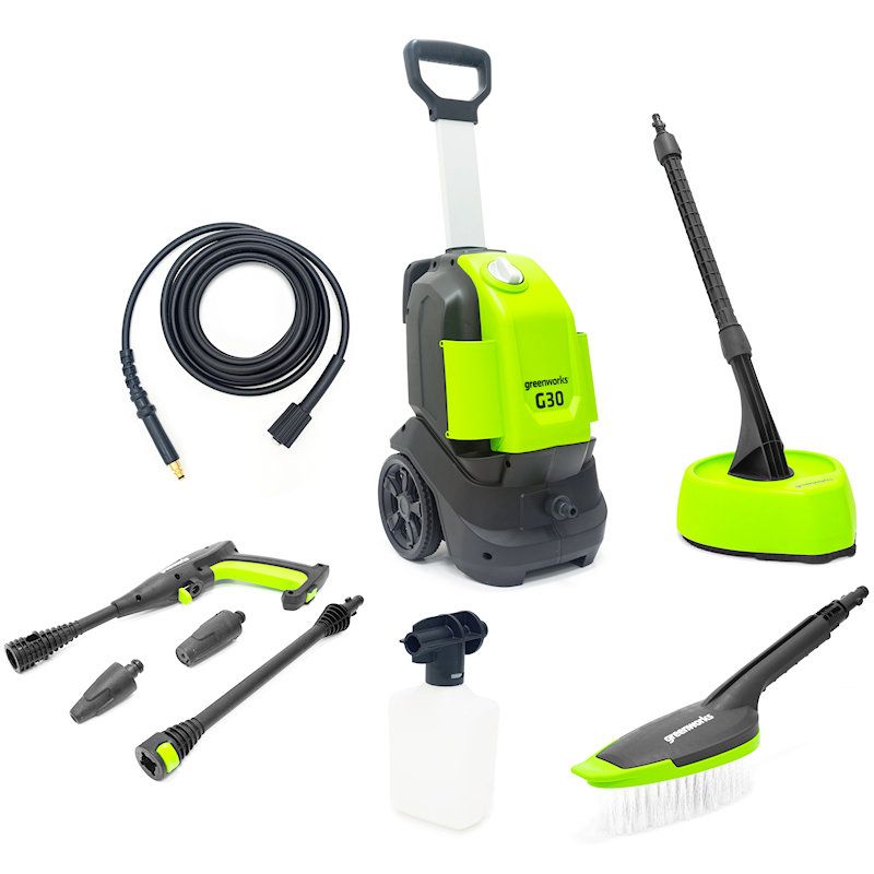 Greenworks G30HG G30 Electric Pressure Washer with Patio Head and Brush 1500w Greenworks G30HG G30 Electric Pressure Washer with Patio Head and Brush 1500w