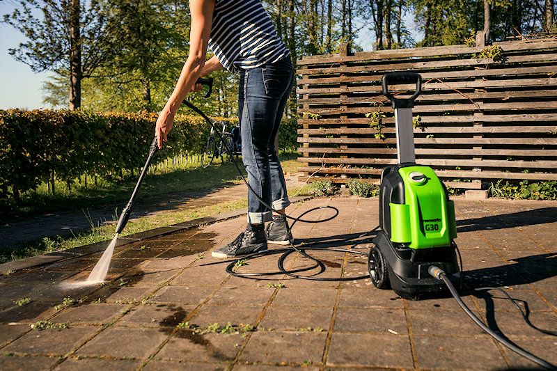 Greenworks G30HG G30 Electric Pressure Washer with Patio Head and Brush 1500w Greenworks G30HG G30 Electric Pressure Washer with Patio Head and Brush 1500w