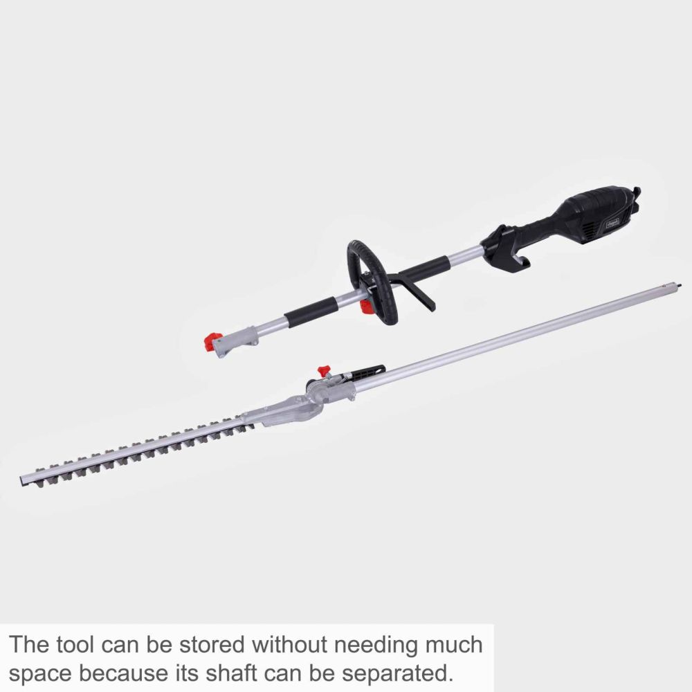 Scheppach ETHT1000 Long-Reach Hedge Trimmer, 1000W, 2.59m Reach, 410mm Cutting Length Scheppach ETHT1000 Long-Reach Hedge Trimmer, 1000W, 2.59m Reach, 410mm Cutting Length