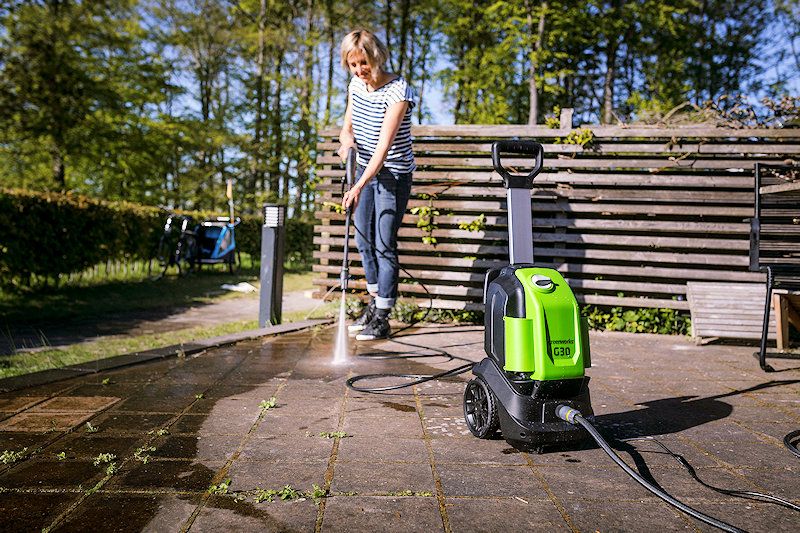 Greenworks G30HG G30 Electric Pressure Washer with Patio Head and Brush 1500w Greenworks G30HG G30 Electric Pressure Washer with Patio Head and Brush 1500w