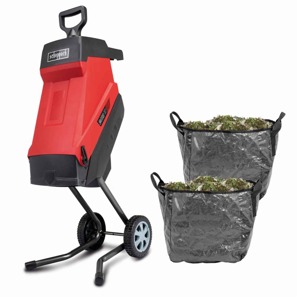 Scheppach GS55 Garden Shredder, 2400W, 45mm Branch Capacity, 2x 45L Collection Bags, 10m Cable, 2 Blades Scheppach GS55 Garden Shredder, 2400W, 45mm Branch Capacity, 2x 45L Collection Bags, 10m Cable, 2 Blades