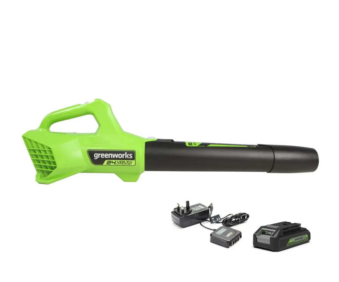 Greenworks 24v Cordless Axial Blower KIT / 145 km/h (inc 2Ah Battery & Charger) Greenworks 24v Cordless Axial Blower KIT / 145 km/h (inc 2Ah Battery & Charger)
