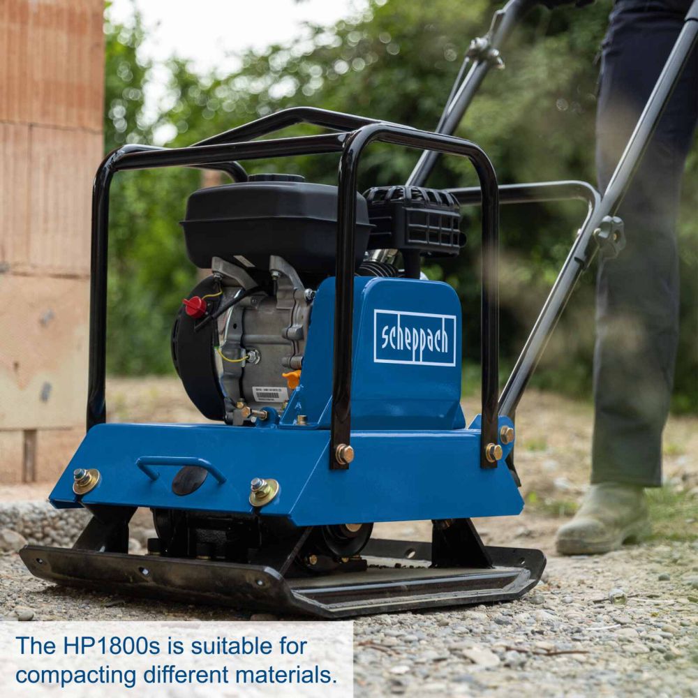 Scheppach HP1800S Wacker Plate Compactor, 5.6hp Petrol Engine, 23kN Force, 544x440mm Plate Scheppach HP1800S Wacker Plate Compactor, 5.6hp Petrol Engine, 23kN Force, 544x440mm Plate