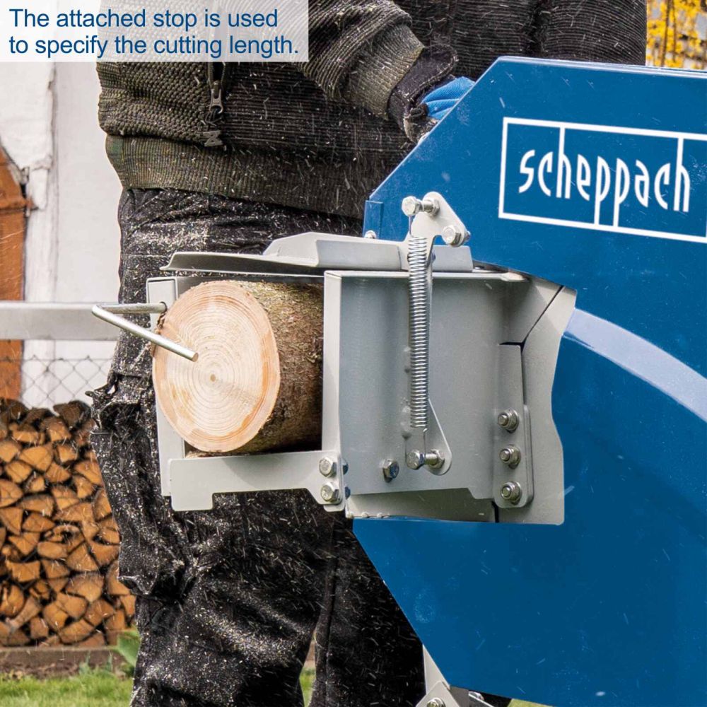 Scheppach HS410 Tilting Log Saw, 2200W, 405mm TCT Blade, 1000x140mm Log Capacity, Patented Safety Flap Scheppach HS410 Tilting Log Saw, 2200W, 405mm TCT Blade, 1000x140mm Log Capacity, Patented Safety Flap