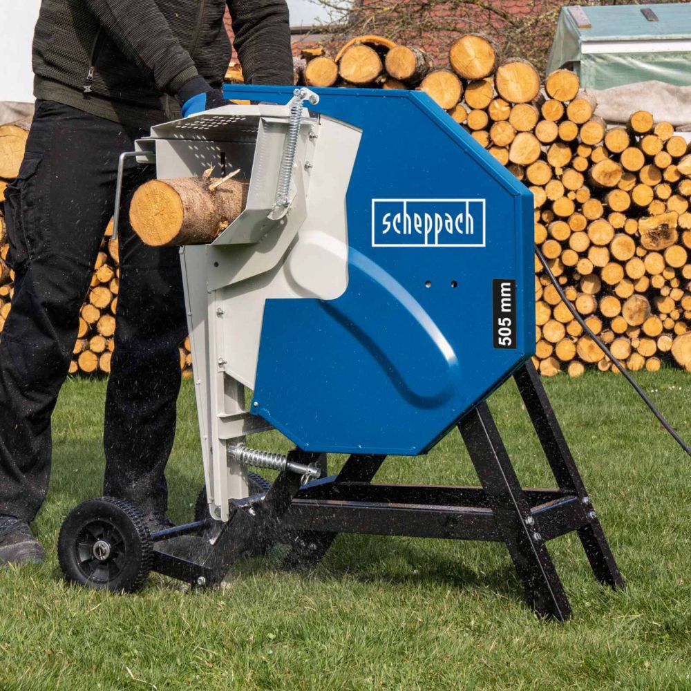 Scheppach HS510 Tilting Log Saw, 3000W, 505mm TCT Blade, 1000x170mm Log Capacity, Patented Safety Flap Scheppach HS510 Tilting Log Saw, 3000W, 505mm TCT Blade, 1000x170mm Log Capacity, Patented Safety Flap