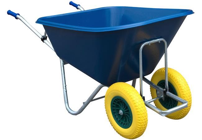 Big Blue Twin-Wheel Barrow with Flatproof Tyres 280L (Flatpack)