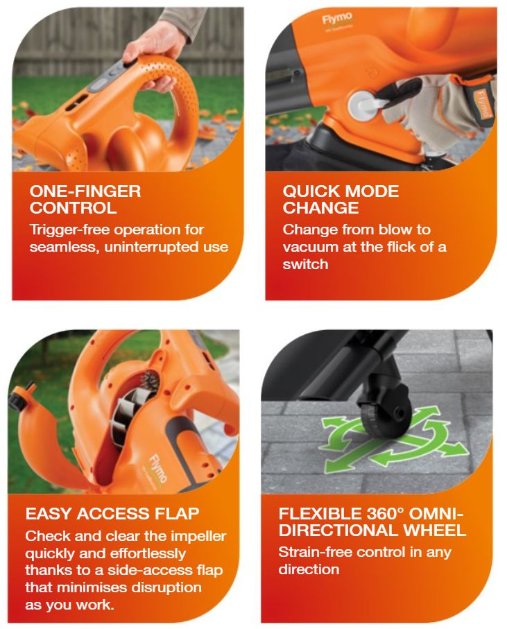 Flymo Cordless EasiBlowVac KIT 18v / 4Ah Battery K4 Flymo Cordless EasiBlowVac KIT 18v / 4Ah Battery K4