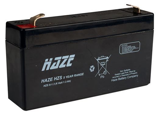 UNIVERSAL BATTERY 6v 1.3Ah 98 x 25 x 52 (LxWxH mm) T1 HZS06-1.3