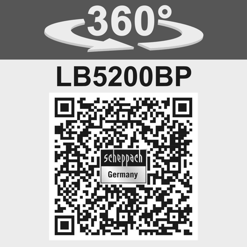 Scheppach LB5200BP Backpack Leaf Blower, 1.9hp Petrol Engine, 1080m³/h Airflow, 295km/h Air Speed Scheppach LB5200BP Backpack Leaf Blower, 1.9hp Petrol Engine, 1080m³/h Airflow, 295km/h Air Speed