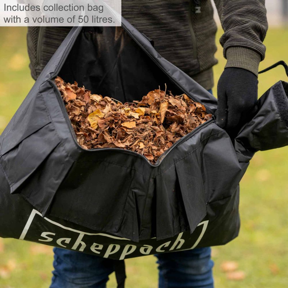 Scheppach LBH2600P 4-in-1 Leaf Blower Vacuum Shredder, 1.0hp Petrol Engine, 678m³/h Airflow, 268km/h Air Speed, 50L Collection Bag