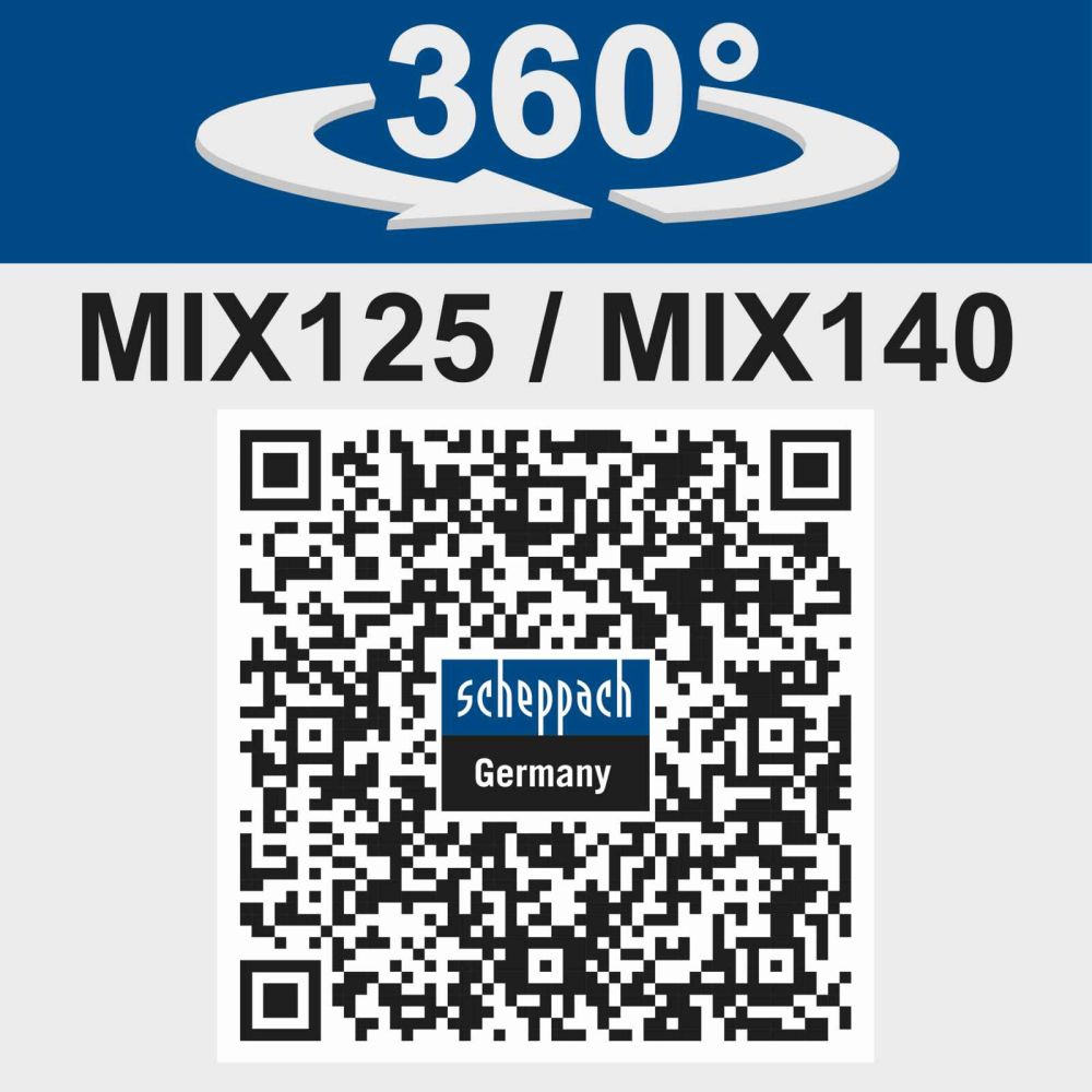 Scheppach MIX125 Cement Mixer, 550W, 125L Drum Scheppach MIX125 Cement Mixer, 550W, 125L Drum