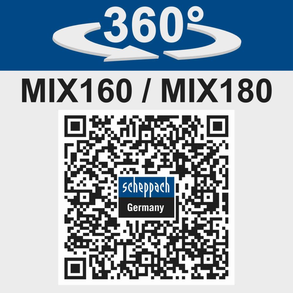 Scheppach MIX160 Cement Mixer, 650W, 160L Drum Scheppach MIX160 Cement Mixer, 650W, 160L Drum