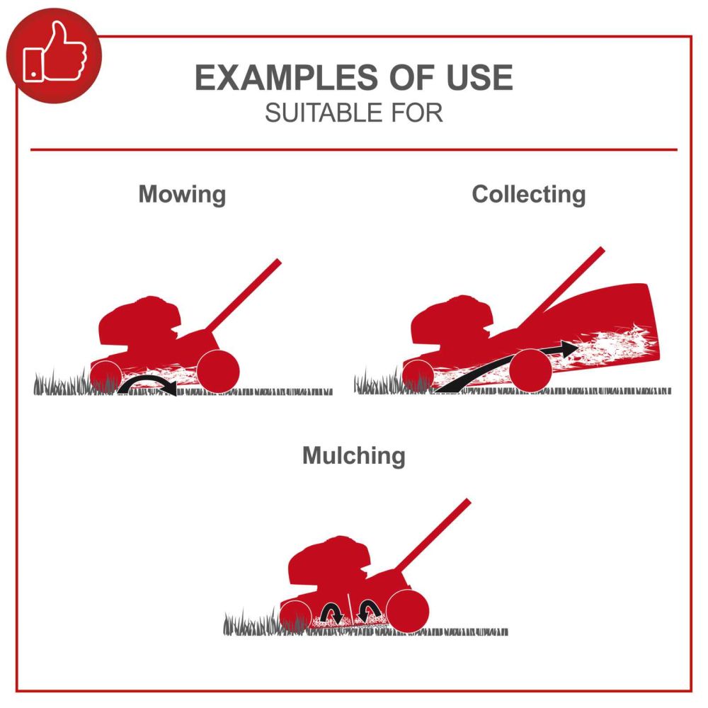 Scheppach MS132-42 Self-Propelled Lawnmower, 3.3hp Petrol Engine, 42cm Cutting Width, 75mm Cutting Height, 45L Collection Bag