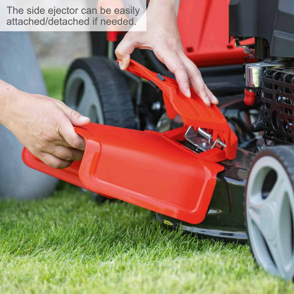 Scheppach MS150-46E Self-Propelled Lawnmower, 3.3hp Petrol Engine, 46cm Cutting Width, 75mm Cutting Height, 55L Collection Bag, Electric Start