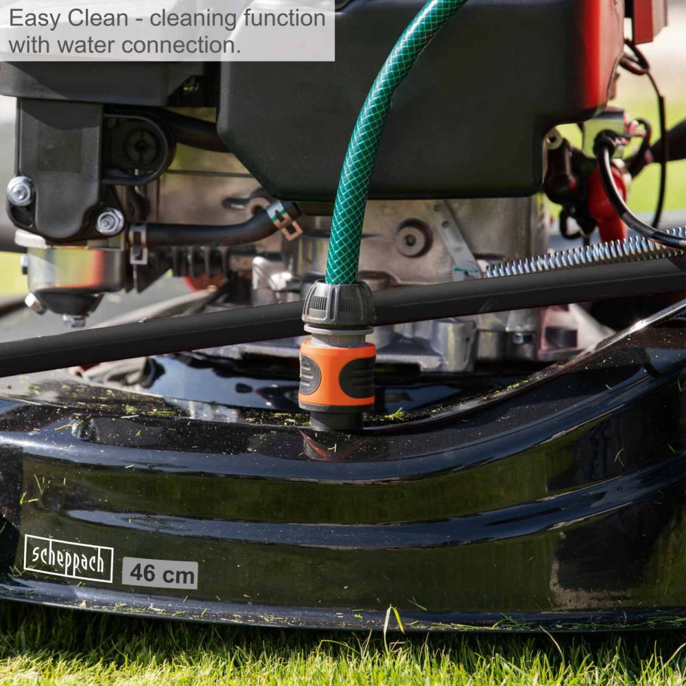 Scheppach MS161-46 Self-Propelled Lawnmower, 3.5hp Petrol Engine, 46cm Cutting Width, 75mm Cutting Height, 55L Collection Bag
