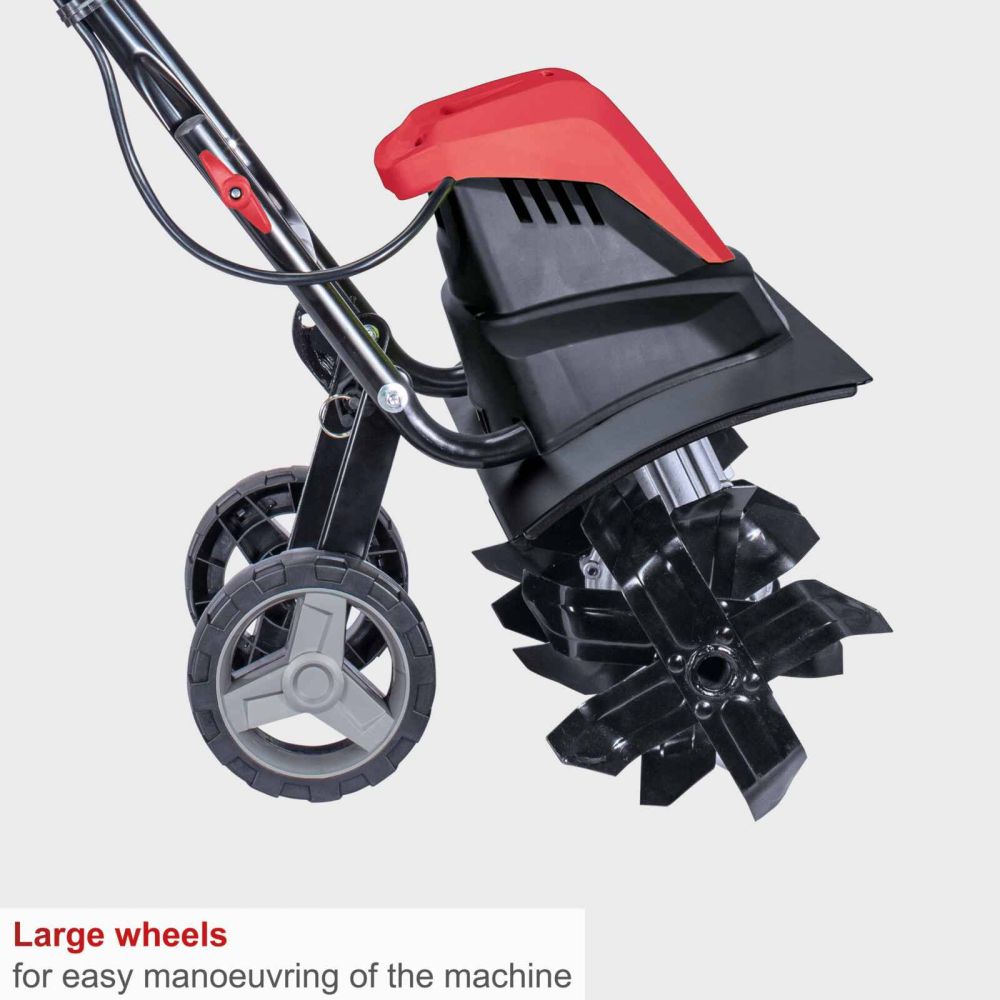 Scheppach MTE460 Tiller Cultivator, 1500W, 450mm Working Width, 220mm Working Depth, 24 Blades Scheppach MTE460 Tiller Cultivator, 1500W, 450mm Working Width, 220mm Working Depth, 24 Blades