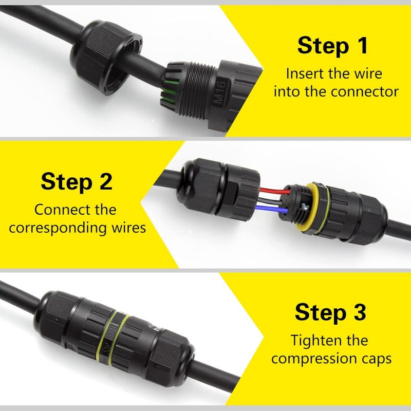 IP68 Waterproof Junction Box Outdoor Cable Connector - 5mm - 8mm IP68 Waterproof Junction Box Outdoor Cable Connector - 5mm - 8mm