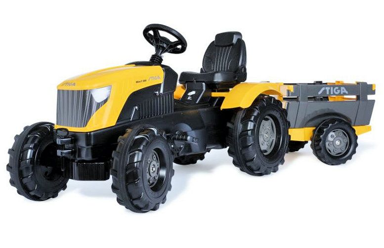Stiga Mini-T250 Kids Toy Pedal Ride On Tractor Mower with Trailer