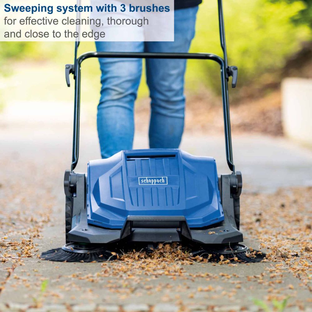 Scheppach S800 Manual Push Sweeper, 650mm Width, 20L Container Scheppach S800 Manual Push Sweeper, 650mm Width, 20L Container